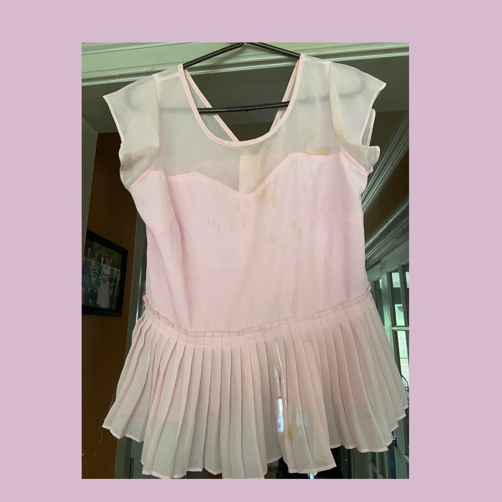Pink Sheer and Flowy Top (Stained)